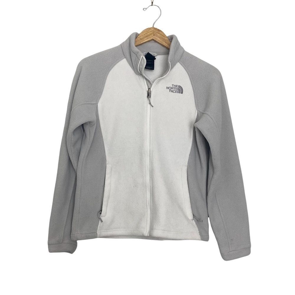 The North Face Women's Off White Fleece Long Sleeves Full Zip Jacket Size SP